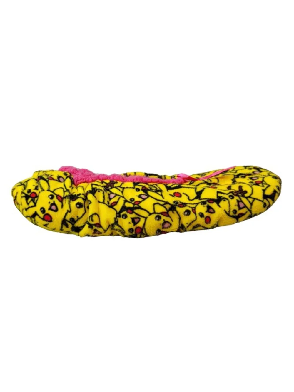 Nintendo Pokemon Pikachu Grippers Slippers Yellow Booties Faux Shearling READ